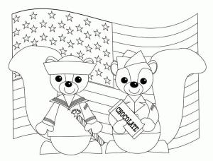 Gaziler Günü boyama sayfası,  coloring page, Gaziler Günü’nde İki Sincap, 