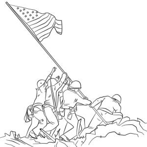 Gaziler Günü boyama sayfası,  coloring page, Iwo Jima’da Bayrağı Yükseltmek, 