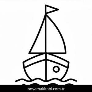 Gemi boyama sayfası – sevimli karakter, sanatsal çalışma