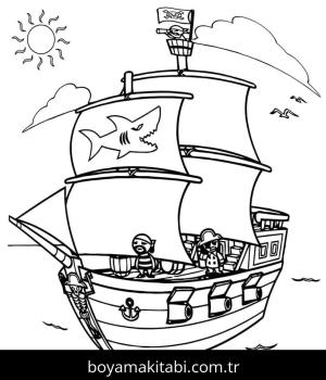 Gemi boyama sayfası – boyama çalışması, yaratıcılığı geliştirir
