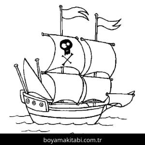 Gemi boyama sayfası – yaratıcılık, eğlenceli etkinlik