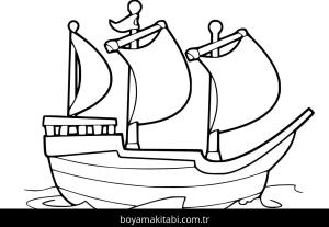 Gemi boyama sayfası – el becerilerini geliştirir, boyama çalışması