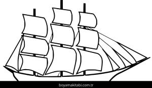 Gemi boyama sayfası – keyifli zaman, renkli çizimler