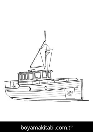 Gemi boyama sayfası – sanatsal çalışma, çocuklar için