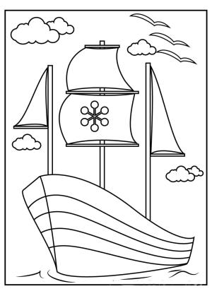 Gemi boyama sayfası,  coloring page, Grande Nave, 