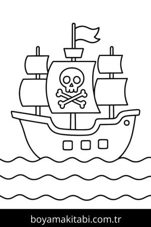 Gemi boyama sayfası – yaratıcılık, eğlenceli etkinlik