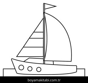 Gemi boyama sayfası – yaratıcılık, eğlenceli etkinlik