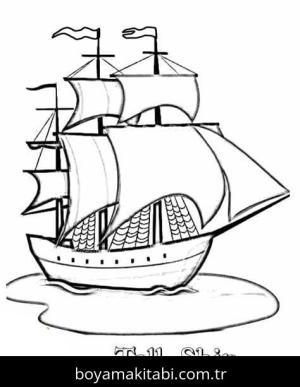 Gemi boyama sayfası – ücretsiz yazdır, boyama etkinliği