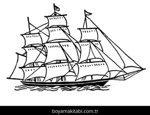 Gemi boyama sayfası – ücretsiz yazdır, boyama etkinliği