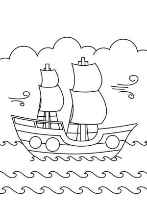 Gemi boyama sayfası,  coloring page, Nave Immagini Gratis, 