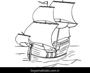 Gemi boyama sayfası – eğlenceli etkinlik, el becerilerini geliştirir