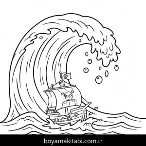 Gemi boyama sayfası – eğlenceli etkinlik, el becerilerini geliştirir