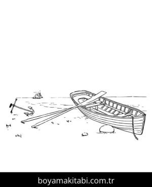 Gemi boyama sayfası – eğlenceli etkinlik, el becerilerini geliştirir