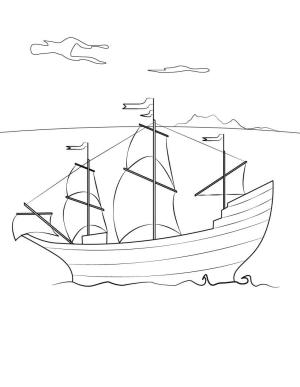 Gemi boyama sayfası,  coloring page, Denizde Güzel Gemi, 