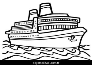 Gemi boyama sayfası – okul öncesi, evde etkinlik