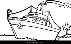 Gemi boyama sayfası – el becerilerini geliştirir, boyama çalışması