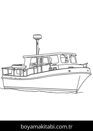 Gemi boyama sayfası – basit çizim, kolay boyama
