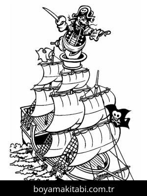 Gemi boyama sayfası – evde etkinlik, ücretsiz yazdır