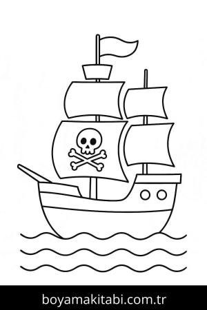 Gemi boyama sayfası – eğlenceli etkinlik, el becerilerini geliştirir