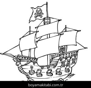 Gemi boyama sayfası – yaratıcılık, eğlenceli etkinlik