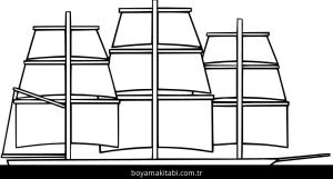 Gemi boyama sayfası – okul öncesi, evde etkinlik