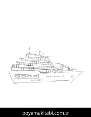 Gemi boyama sayfası – evde etkinlik, ücretsiz yazdır