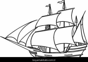 Gemi boyama sayfası – yaratıcılığı geliştirir, keyifli zaman