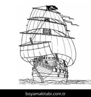 Gemi boyama sayfası – eğitici aktivite, yaratıcılık