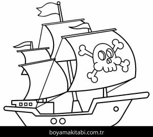 Gemi boyama sayfası – sevimli karakter, sanatsal çalışma