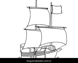 Gemi boyama sayfası – keyifli zaman, renkli çizimler