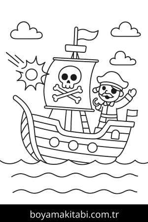 Gemi boyama sayfası – yaratıcılığı geliştirir, keyifli zaman