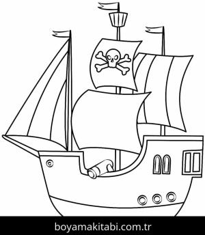 Gemi boyama sayfası – evde etkinlik, ücretsiz yazdır