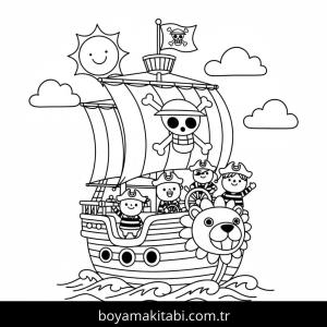 Gemi boyama sayfası – eğitici aktivite, yaratıcılık
