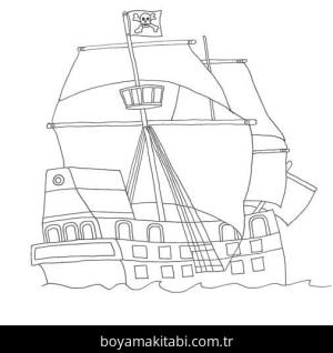 Gemi boyama sayfası – eğitici aktivite, yaratıcılık