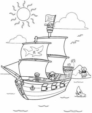 Gemiler boyama sayfası,  coloring page, Korsan Gemisi Resim, 