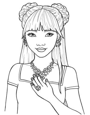 Genç boyama sayfası,  coloring page, Güzel Genç Kız, 