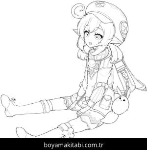 Genshin Impact boyama sayfası – kolay boyama, eğitici aktivite