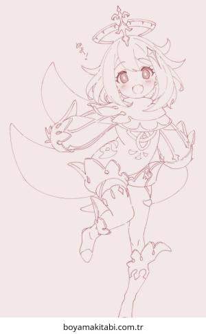 Genshin Impact boyama sayfası – yaratıcılık, eğlenceli etkinlik