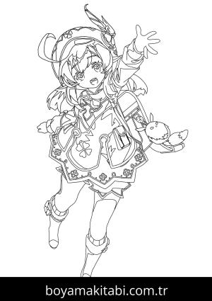 Genshin Impact boyama sayfası – ücretsiz yazdır, boyama etkinliği