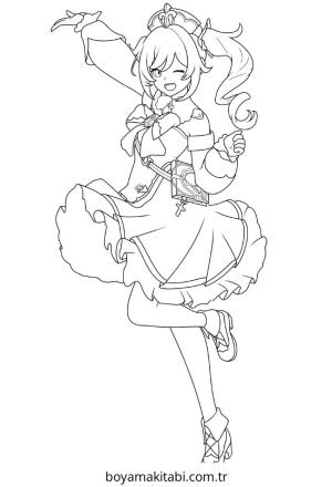 Genshin Impact boyama sayfası – boyama çalışması, yaratıcılığı geliştirir