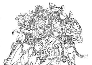 Genshin Impact boyama sayfası,  coloring page, Ücretsiz Yazdırılabilir Genshin Impact, 