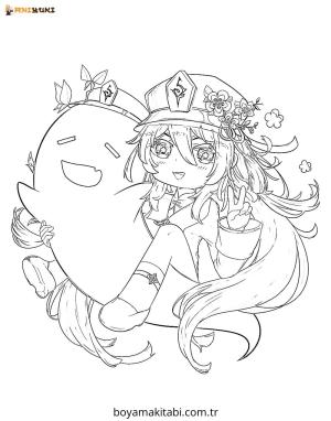 Genshin Impact boyama sayfası – kolay boyama, eğitici aktivite