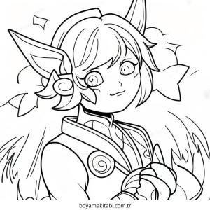 Genshin Impact boyama sayfası – renkli çizimler, okul öncesi