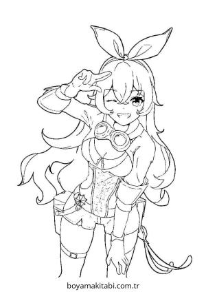 Genshin Impact boyama sayfası – ücretsiz yazdır, boyama etkinliği