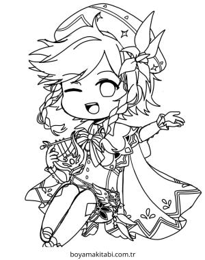 Genshin Impact boyama sayfası – renkli çizimler, okul öncesi