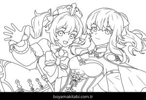 Genshin Impact boyama sayfası – yaratıcılık, eğlenceli etkinlik