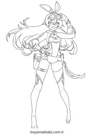 Genshin Impact boyama sayfası – eğlenceli etkinlik, el becerilerini geliştirir