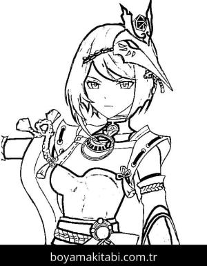 Genshin Impact boyama sayfası – boyama etkinliği, çocuk aktivitesi