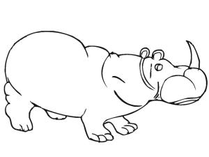 Gergedan boyama sayfası, Rhino coloring page, Gergedan, 