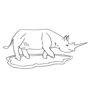 Gergedan boyama sayfası, Rhino coloring page, Yürüyen Gergedan, 